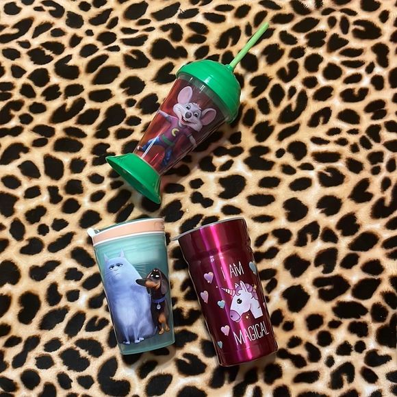 •SNACKEEZ,CHUCK-E-CHEESE,&COOL GEAR• 3/CUPS IN EUC W/LIDS - Picture 3 of 8